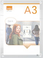 Infobord Nobo Premium Plus A3 acryl wand verplaatsbaar-2