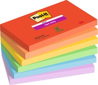 Memoblok Post-it 655 Super Sticky 76x127mm Playful 6 stuks