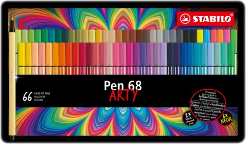 Viltstift STABILO Pen 68 Arty blik à 66 kleuren