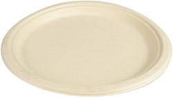 Bord IEZZY 260mm 1vaks suikerriet PFAS-vrij naturel 50 stuks
