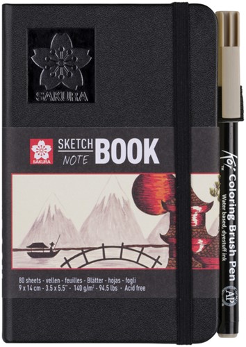 Schetsboek Sakura 9x14cm 140gr crème papier-3
