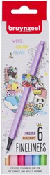 Fineliner Bruynzeel set á 6 pastelkleuren