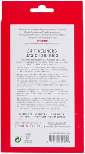 Fineliner Bruynzeel set á 24 kleuren assorti-2