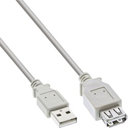Kabel Inline verlengkabel USB-A 2.0 M-V 3 meter grijs