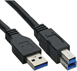 Kabel Inline USB-A USB-B 3.0 M 1.5 meter zwart
