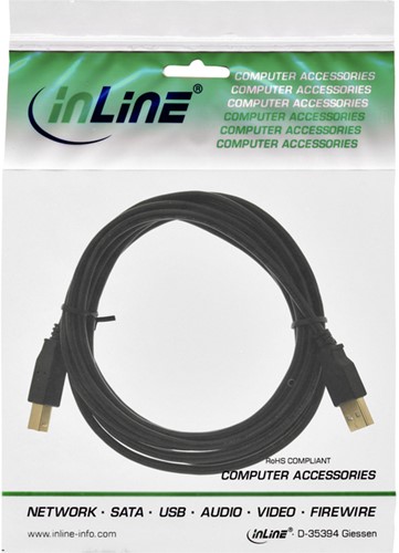 Kabel InLine USB-A USB-B 2.0 M 3 meter zwart-2