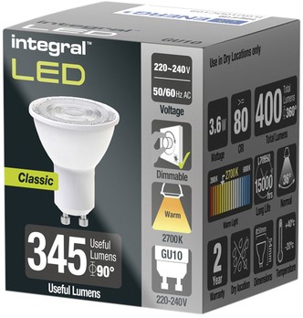 Ledlamp Integral GU10 2700K warm wit 3.6W 400lumen-2