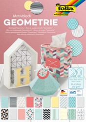 Papierblok Folia Geometrie 24x34cm 270gr 20 vel assorti