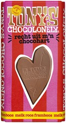 Chocolade Tony's' Chocolonely recht uit mijn chocohart  reep 180gr