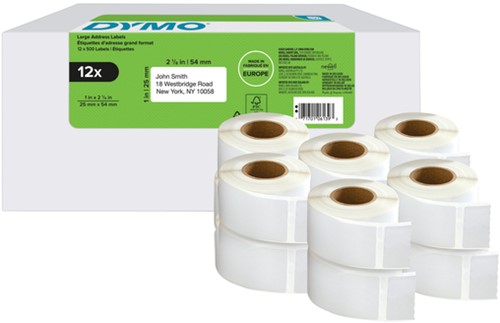 Etiket Dymo labelwriter 2177563 25mmx54mm adres wit doos à 12 rol à 500 stuks-2
