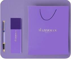 Cadeautas en sleeve Waterman Colorblocking 13x24cm paars en blauw
