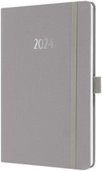 Agenda 2024 Sigel Jolie Feel A5 7dagen/2pagina's pearl grey