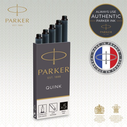 Inktpatroon Parker Quink blauwzwart blister à 10 stuks-2