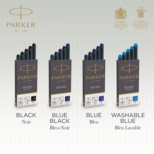 Inktpatroon Parker Quink blauwzwart blister à 10 stuks-3