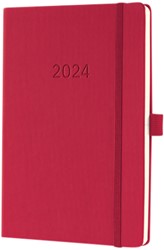 Agenda 2024 Sigel Conceptum A5 7dagen/2pagina's rood