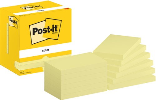 Memoblok Post-it 655 76x127mm geel