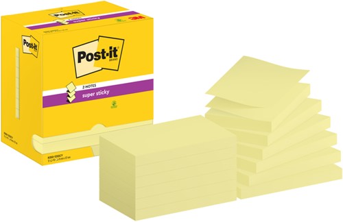 Memoblok Post-it Z-Note S350 Super Sticky 76x127mm geel