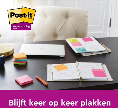 Memoblok  Post-it 622 Super Sticky 47,6x47,6mm Carnival-3