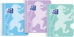Collegeblok Oxford School A5+ 17-gaats lijn 80vel pastel assorti