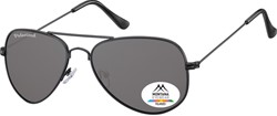 Zonnebril Montana mat zwart met smoke polarized glas