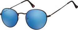 Zonnebril Montana mat zwart Revo met blauw glas
