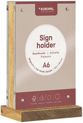 Kaarthouder Europel A6 acryl/hout/magneet