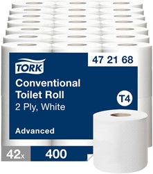 Toiletpapier Tork T4 Advanced 2-laags 400 vel wit 472168