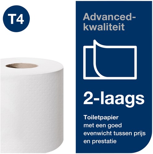 Toiletpapier Tork T4 advanced 2-laags 200vel wit 472161-3
