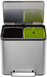Afvalbak EKO EcoCasa Recycler pedaalemmer 15+15 liter RVS