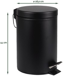 Afvalbak BRASQ pedaalemmer 20 liter zwart