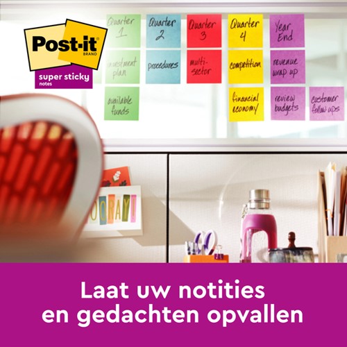 Memoblok 3M Post-it Z-Note R330 Super Sticky 76x76mm assorti kleur 20 + 4 gratis-1