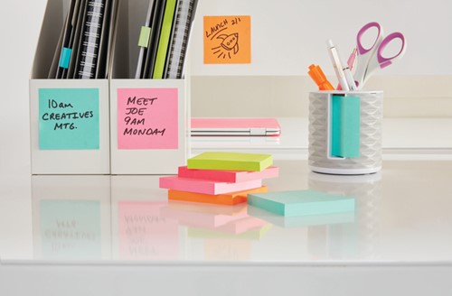 Memoblok 3M Post-it 653 38x51mm neon assorti kleur 12 stuks-1