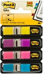 Indextabs 3M Post-it 683 11.9x43.2mm 4 kleuren 140 stuks