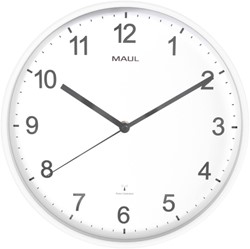 Wandklok MAUL Sprint RC Ø30x5cm kunststof wit/wit