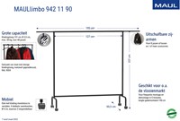 Garderoberek MAUL Limbo 156x127(tot 220)x50cm mobiel (zijarmen)