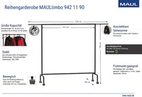Garderoberek MAUL Limbo 156x126(tot 220)x50cm mobiel (zijarmen)-1