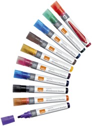 Viltstift Nobo whiteboard Liquid ink rond assorti 3mm 10stuks