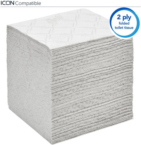 Toiletpapier Scott Control gevouwen 2-laags 110x186mm wit 8508-1