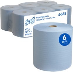 Handdoekrol Scott Control 1-laags 304m blauw 6668