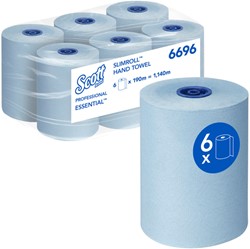 Handdoekrol KC Scott Essential Slimroll 1-laags 190m blauw 6696