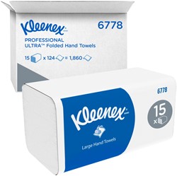 Handdoek KC Kleenex i-vouw 2-laags 21.5x31.8cm wit 15x124st 6778