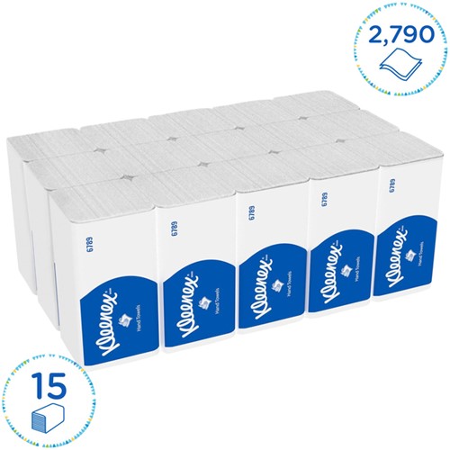 Handdoek Kleenex i-vouw 2-laags 215x212mm 15x186vel wit 6789-2