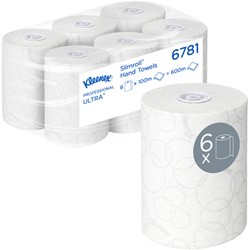 Handdoekrol KC Kleenex Ultra Slimroll 2-laags 100m wit 6781