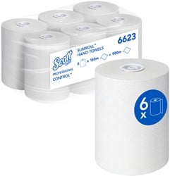 Handdoekrol Scott Control Slimroll 1-laags 165m wit 6623
