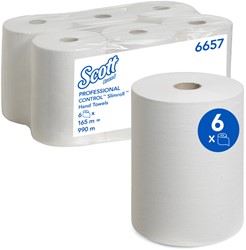 Handdoekrol KC Scott Slimroll 1-laags 165m wit 6657