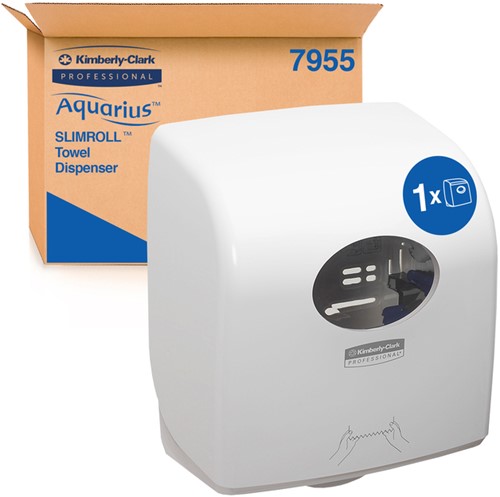 Handdoekroldispenser Aquarius Slimroll wit 7955