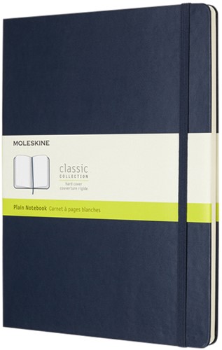 Notitieboek Moleskine XL 190x250mm blanco hard cover sapphire blue