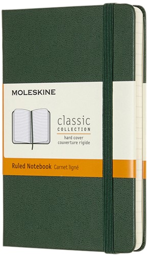 Notitieboek Moleskine pocket 90x140mm lijn hard cover myrtle green