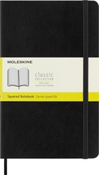 Notitieboek Moleskine large 130x210mm ruit 5x5mm soft cover zwart