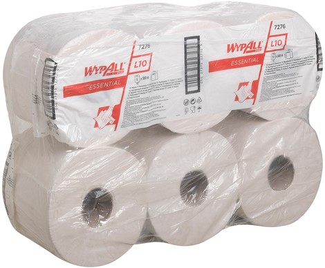 Poetsrol WypAll L10 essential 1-laags 6 rollen à 300m wit 7276